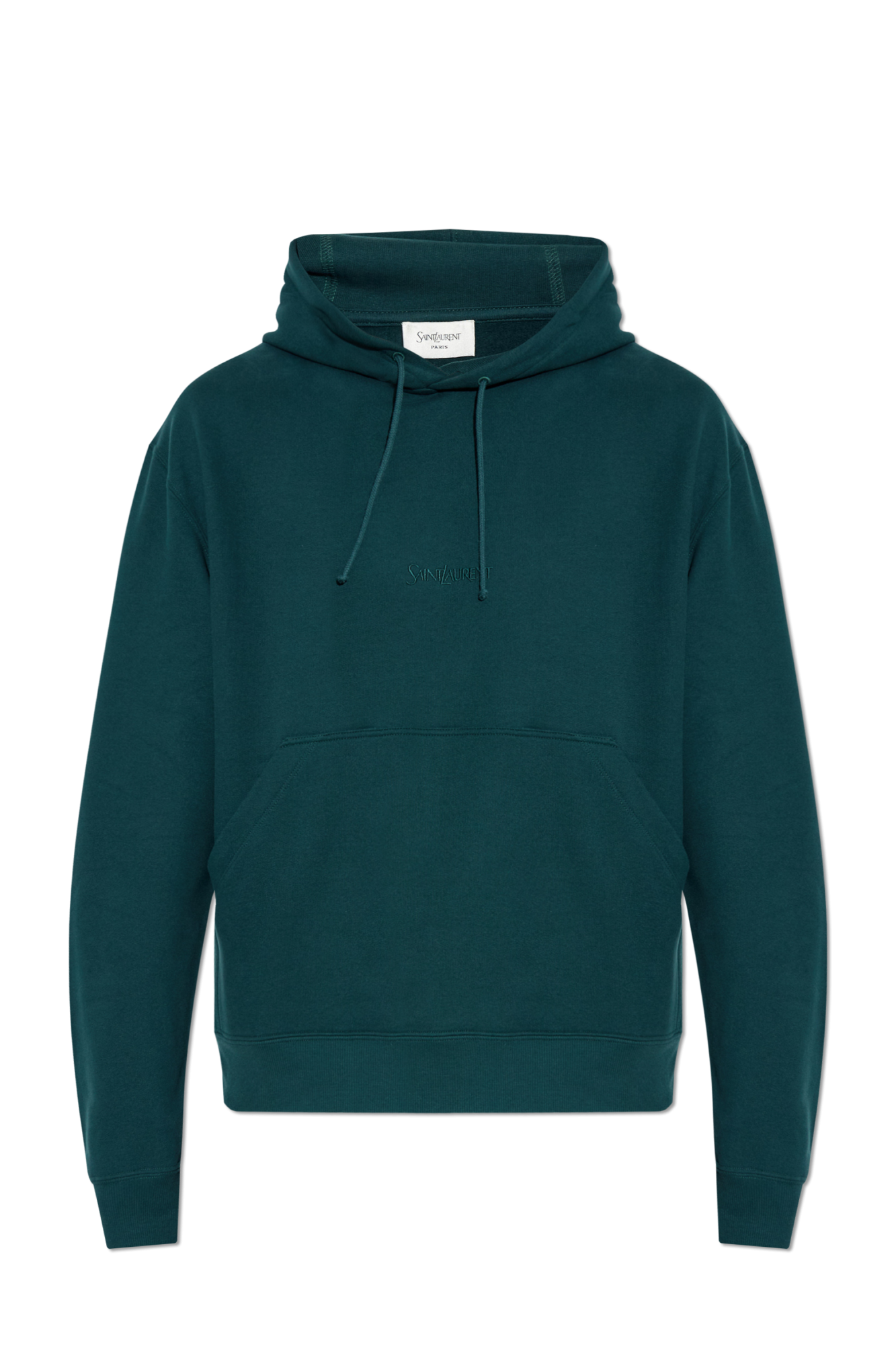 【送料&関税込】Saint Laurent Dark Green Cotton Sweatshirt Saint Laurent logo-print Cotton Sweatshirt | Green | FARFETCH JO